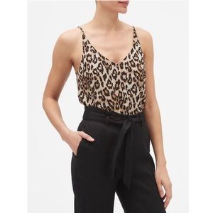 NWT Banana Republic Adjustable Strap Leopard Print Tank Blouse Camisole